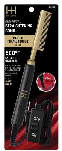 Hot & Hotter Electrical Straightening Comb Medium Small Temple Teeth.png