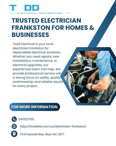 Todd Electrical is your local electrician Frankston for dependable electrical solutions. Whether you.jpg