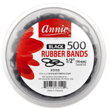 Annie Black Rubber Bands (500 Count) 1:2''
