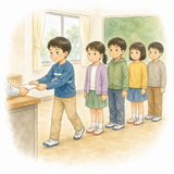 31. 順番に（じゅんばんに）— sesuai dengan urutan satu per satu