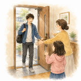 2. 帰って来ます（かえってきます）— pulang kembali datang