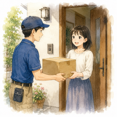 4. 届きます（とどきます）— [barang] sampai.png