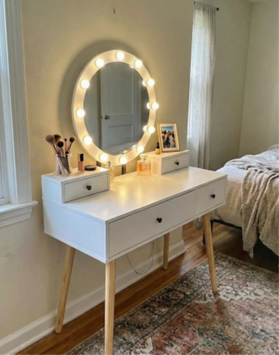 Bright and Practical Dressing Table with Mirror and Lights.png