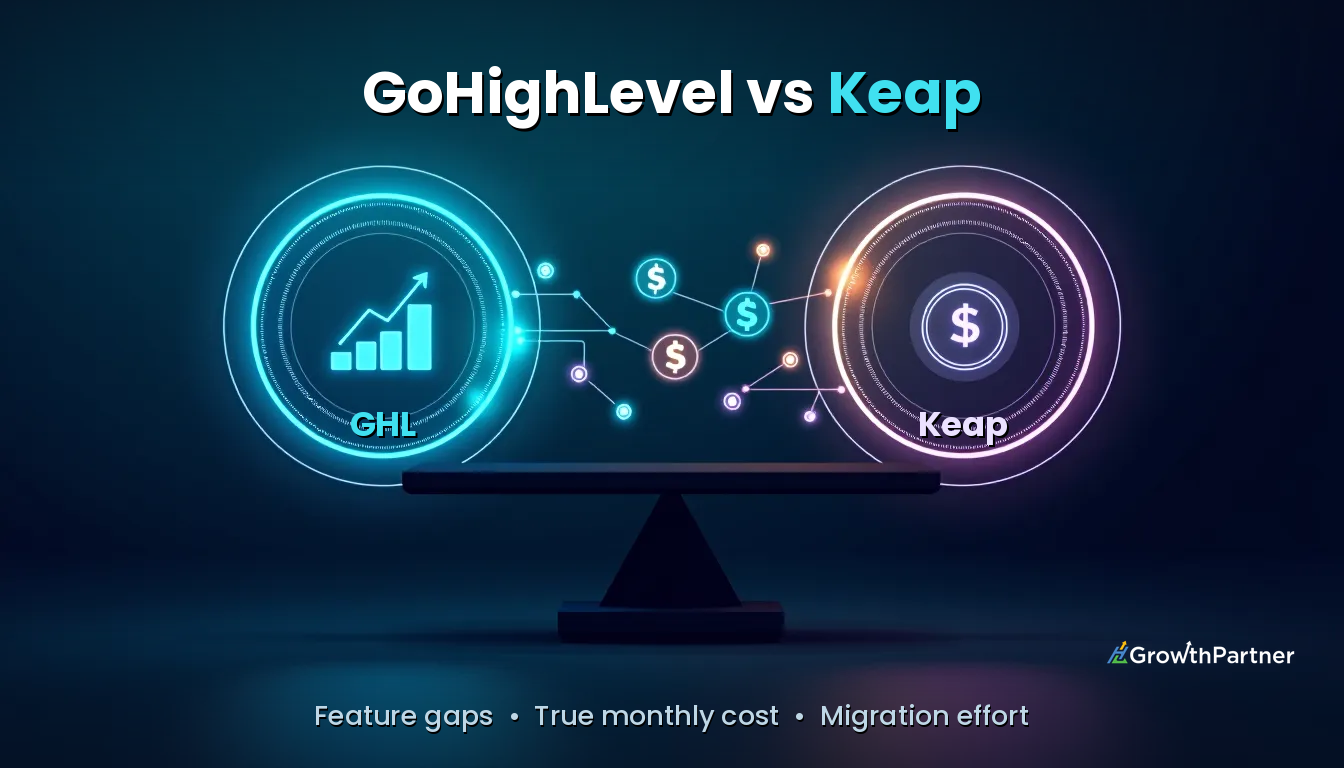GoHighLevel vs Keap: Features & True Cost (2026) — HL Growth Partner, Dr Priya Jaganathan