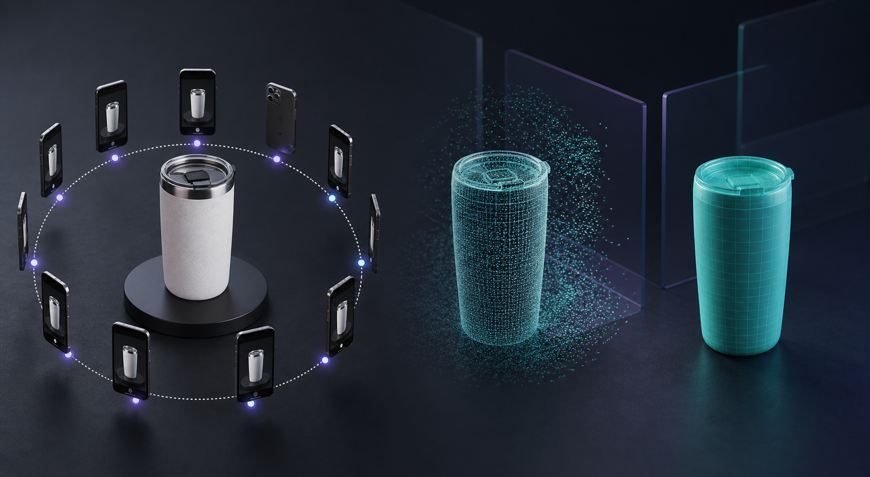 Phone capture orbit transformed into a 3D product model