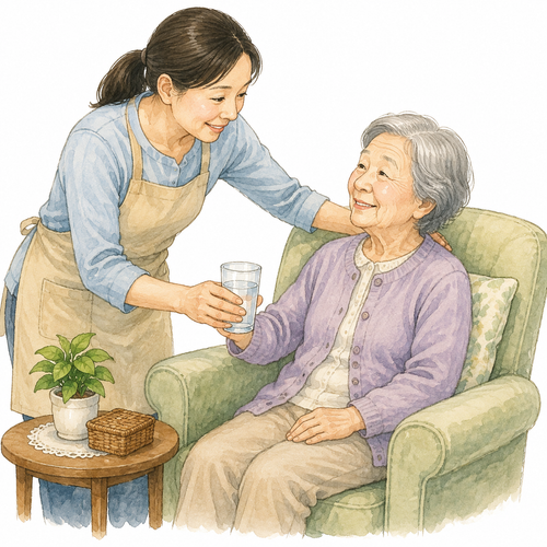 4. 世話をします（せわをします）merawat membantu menjaga.png