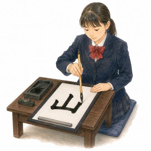 22. 習字（しゅうじ）kaligrafi Jepang.png