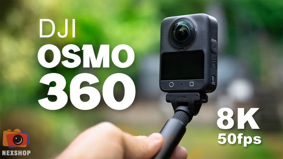 Camera 360 độ DJI Osmo trên gimbal đang được người dùng sử dụng.