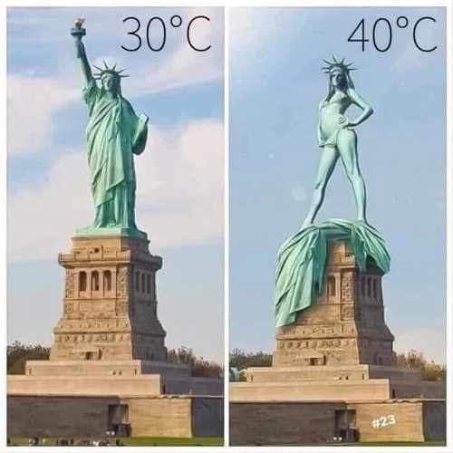statue of liberty is to hot Freiheitsstatue.jpg