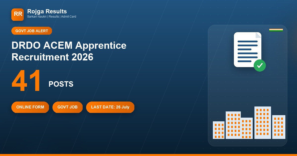 DRDO ACEM Apprentice Recruitment 2026