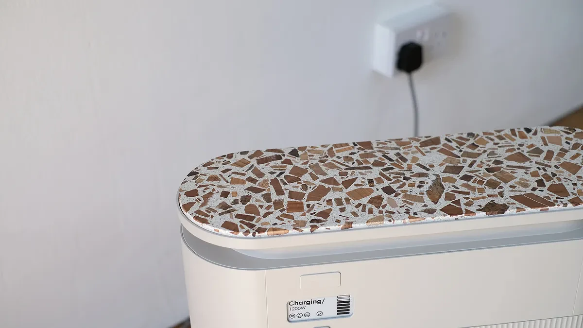 A Windfall Battery plugged into the mains