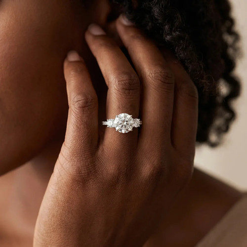 White Gold Three Stone Round Diamond Pavé Engagement Ring.jpg