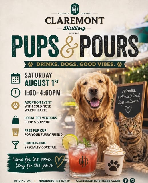 Pups & Pours @ Claremont Distillery