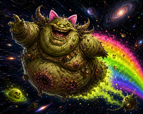 Toxic rainbow rocket through space.png