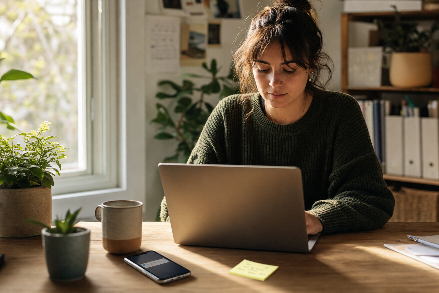 Nonprofit staffer at a laptop building a matching gift workflow