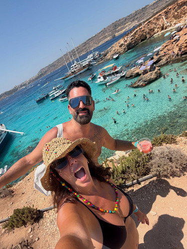 Photo by Anabel Pantoja on August 01, 2026. May be an image of boat, Santorini, the Blue Grotto and .jpg