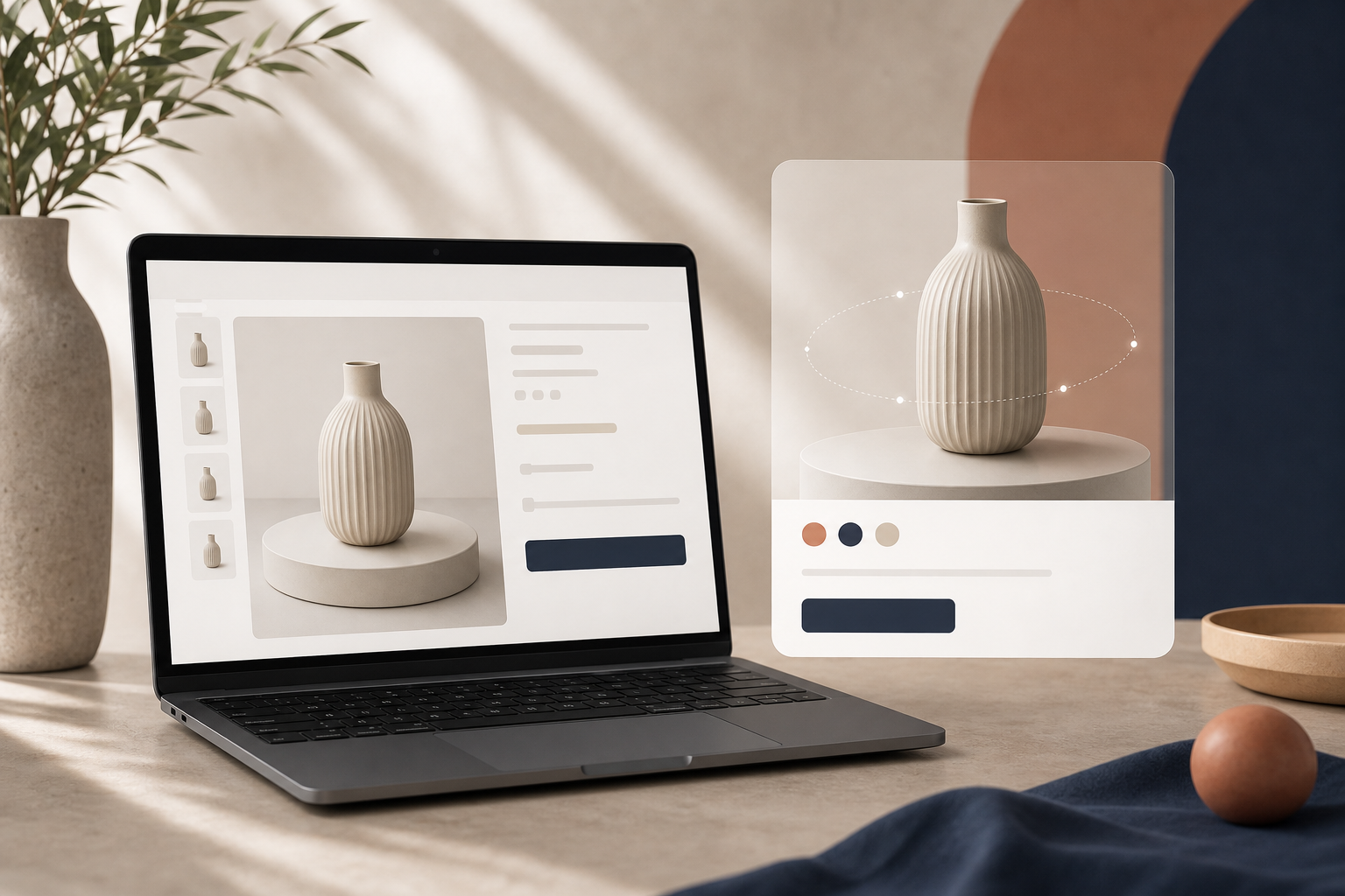 Interactive 3D product viewer on a storefront page