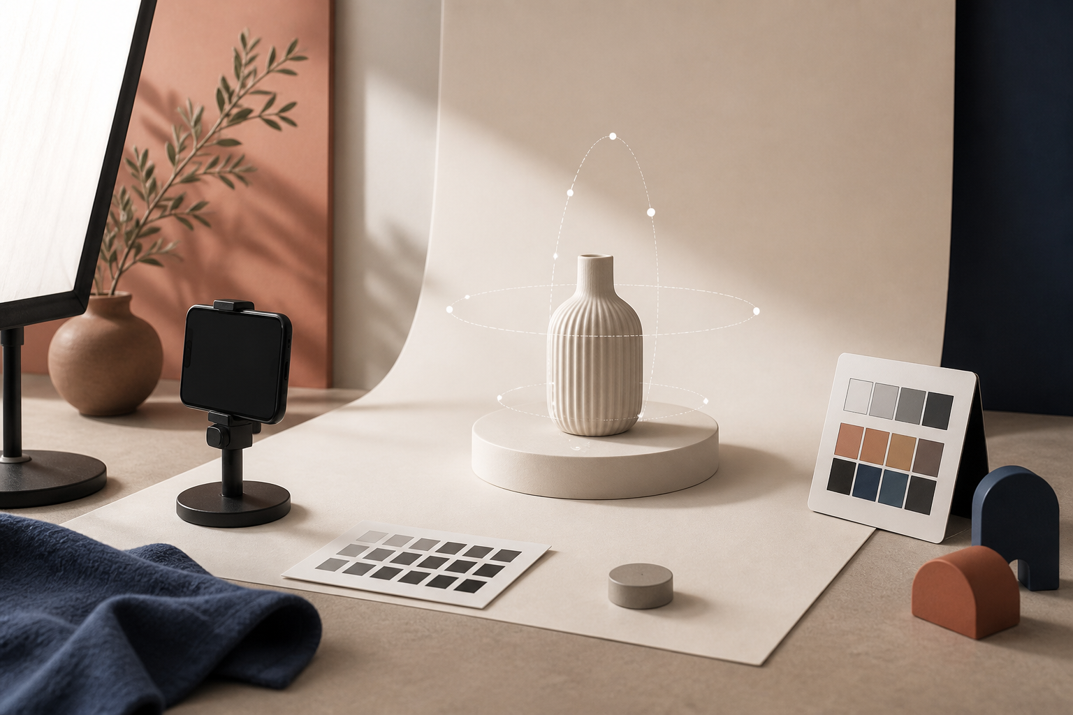 Comparison of flat photos and interactive 3D product media