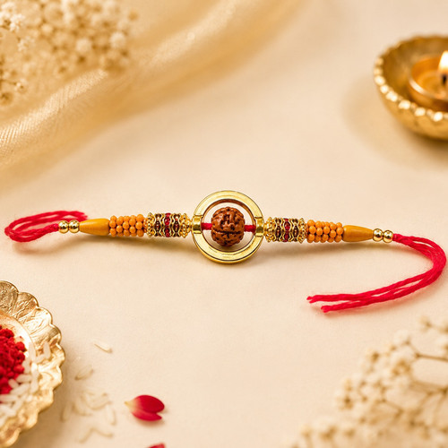 Premium Halo Rudraksh Rakhi