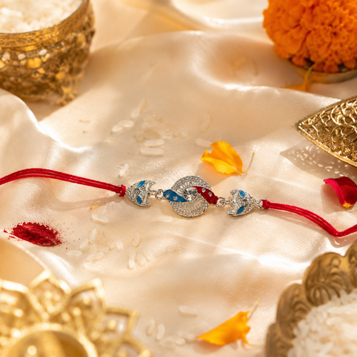 Silver Polish Designer Rakhi