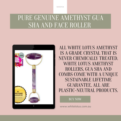Pure Genuine Amethyst Gua Sha and Face Roller.1