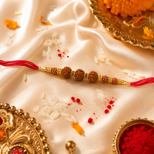 Rudraksh With Beads Rakhi