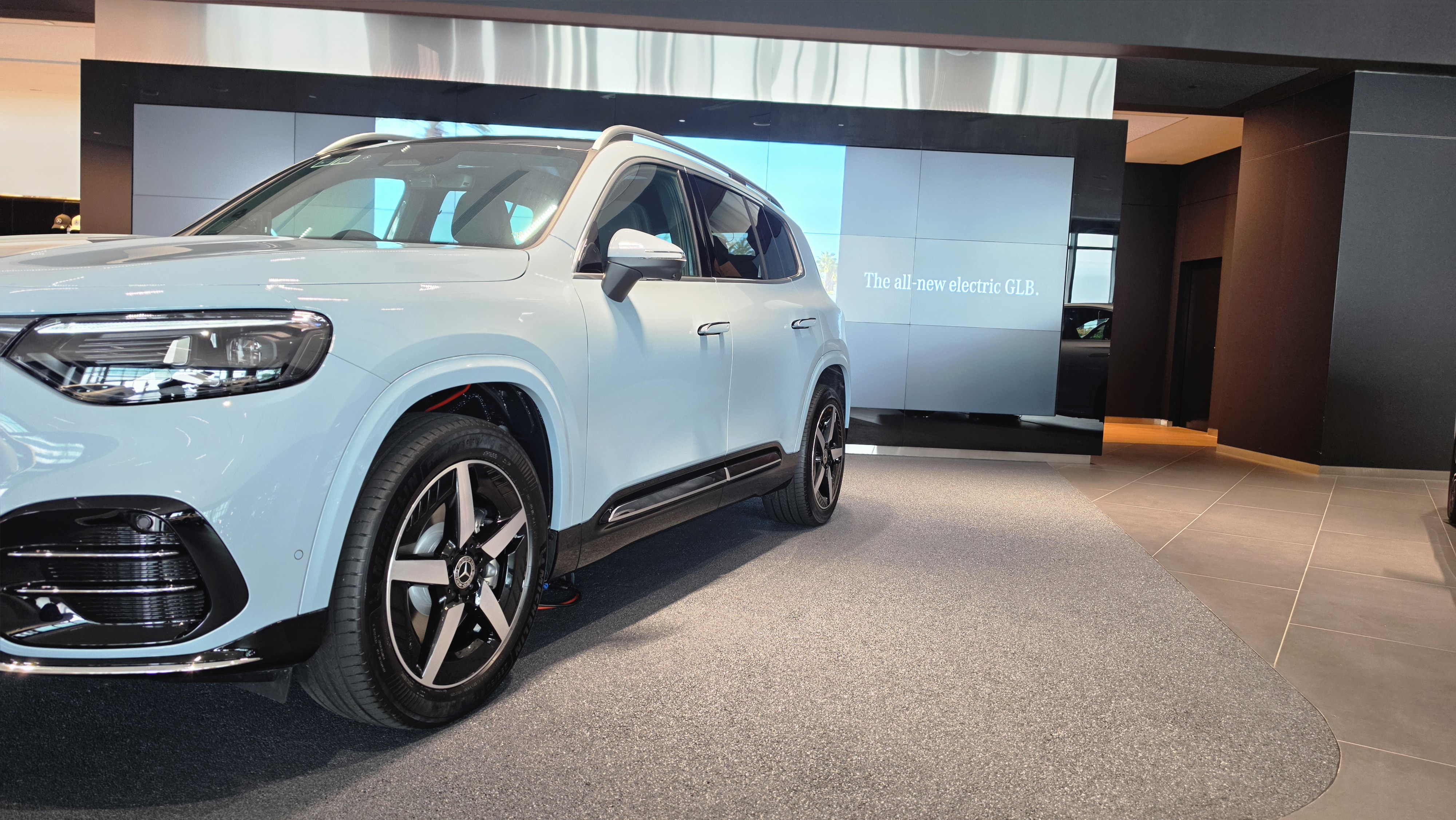 Mercedes-Benz GLB electric exterior side angle Singapore showroom