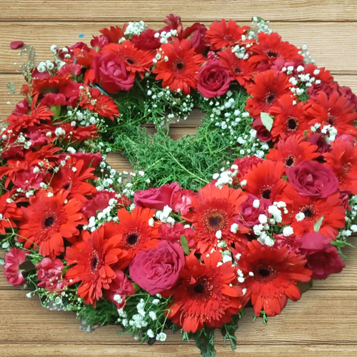 In Loving Memory: 20 Gerbera Wreath for Serene Remembrances.png