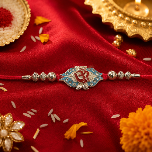 Premium OM Silver Polish Rakhi