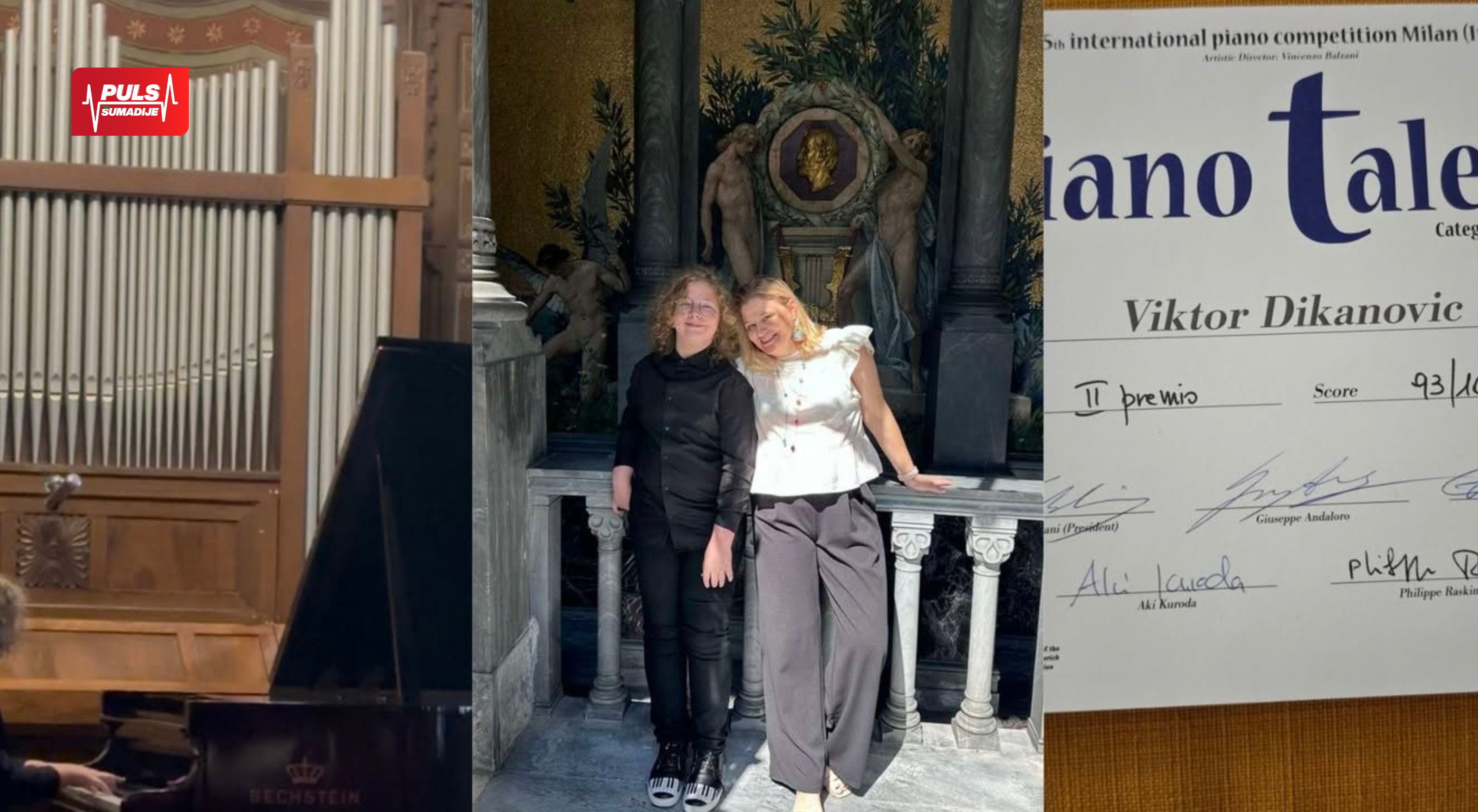 Veliki uspeh mladog Kragujevčanina Viktora Đikanovića na međunarodnom pijanističkom takmičenju u Milanu