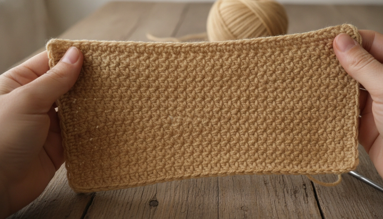 Close-up of tight, uniform amigurumi stitches showing perfect tension.