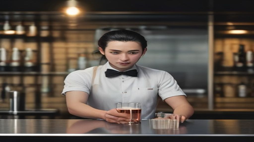 Bartender pouring draft beer from a cleaned commercial beer dispenser tower