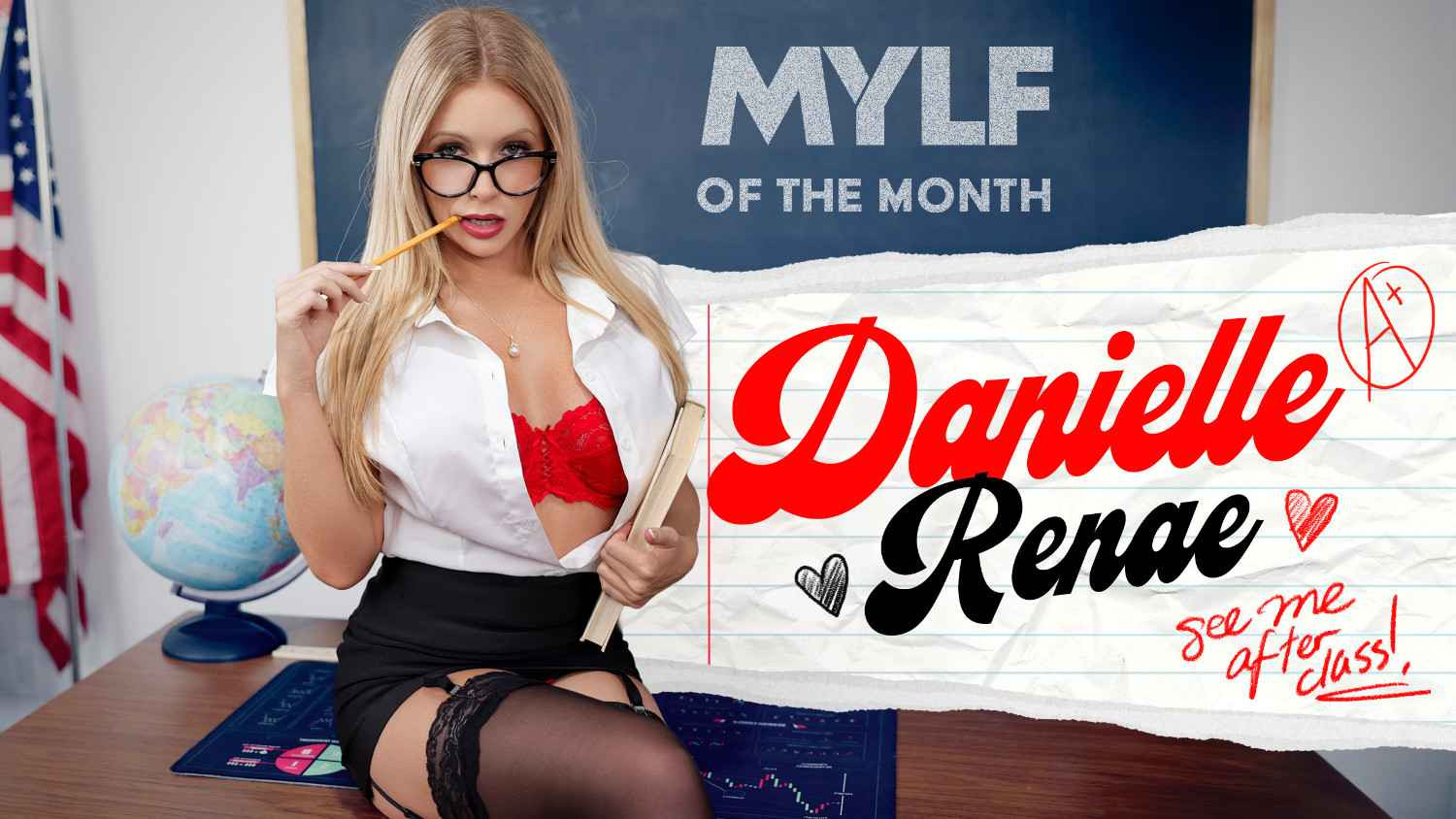 MylfOfTheMonth 26 08 03 Danielle Renae – August Spotlight: Danielle Renae Wants the Whole Class to Gangbang Her