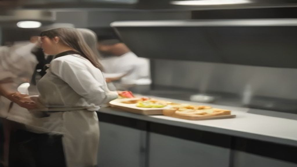 Kitchen manager comparing doors and drawers on a sandwich and salad prep table base cabinet