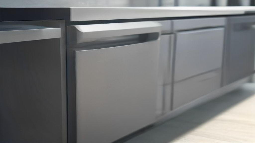 Close-up of cleaned condenser coils and door gasket on a commercial undercounter refrigerator