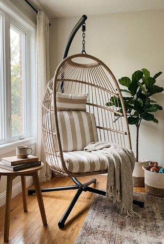 Hanging egg chair from DHS for garden drink breaks.png