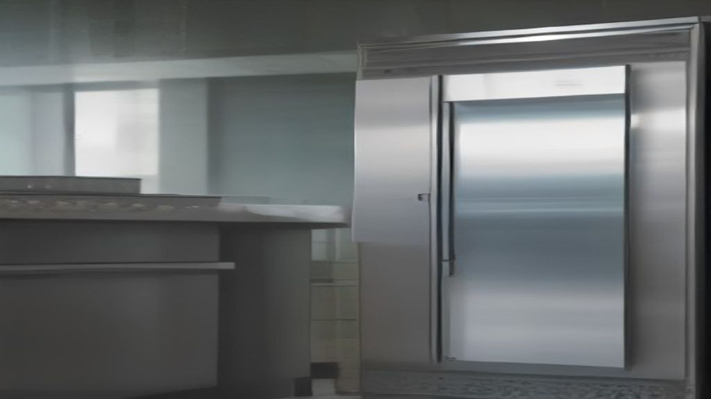 Kitchen manager comparing door and drawer undercounter refrigerator layouts on a cook line