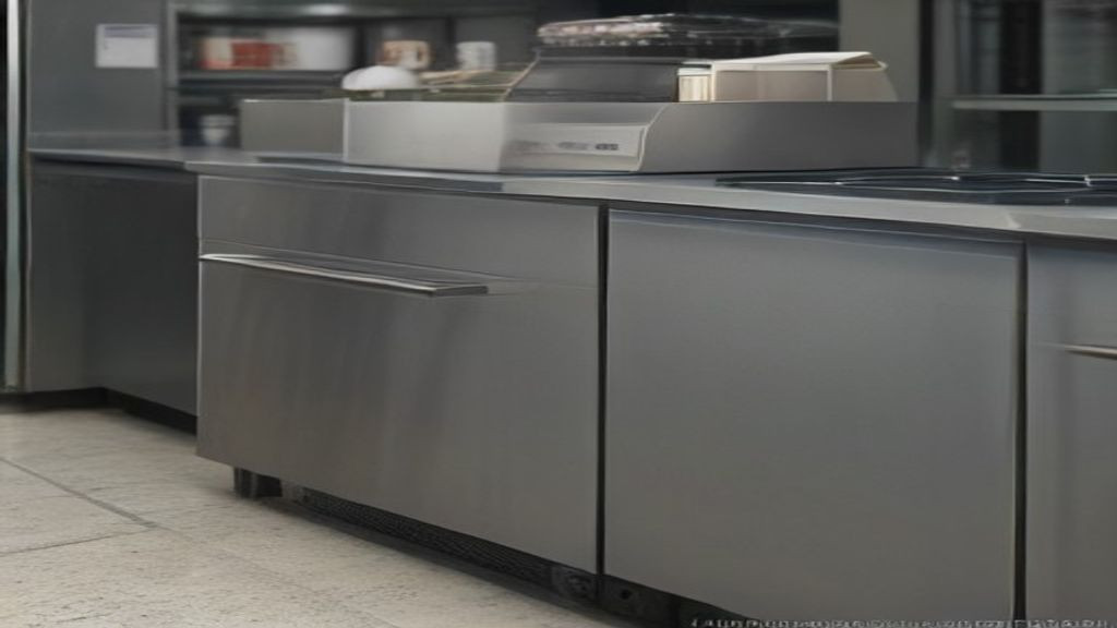 Clean condenser area and gasket detail on a commercial undercounter refrigerator