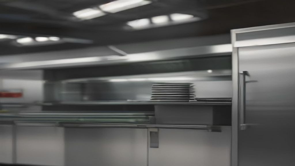 Technician cleaning condenser grille on a commercial undercounter refrigerator after service