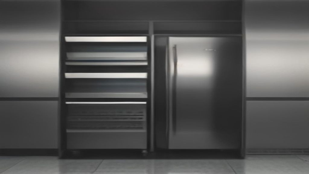 Kitchen manager comparing door and drawer undercounter refrigerator configurations on a cook line