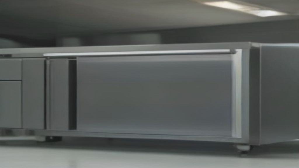 Kitchen manager comparing door and drawer undercounter refrigerator configurations on a prep line