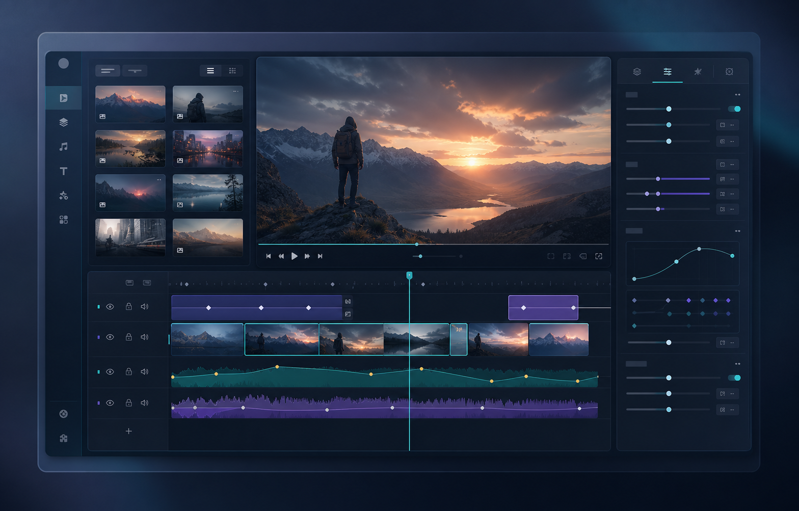 Multi-track React video editor inside a SaaS dashboard