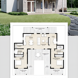 House exterior with floor plan 202607310541 x4