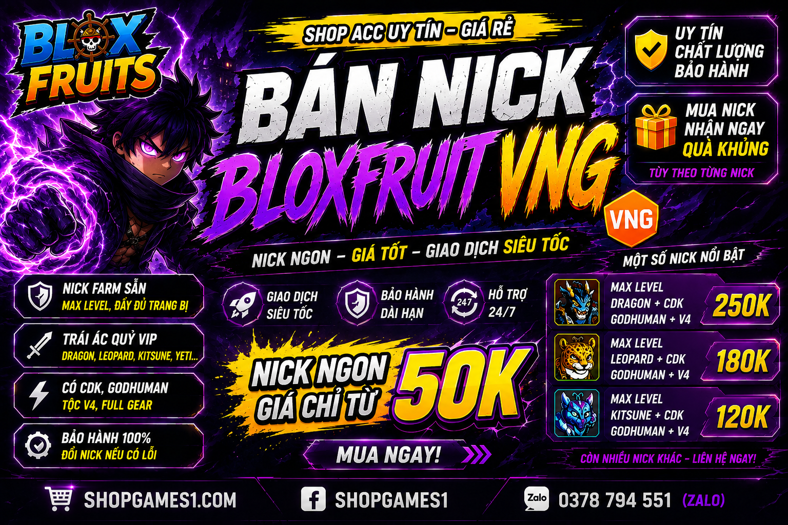 BÁN NICK BLOXFUIRT VNG