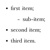 list itemize