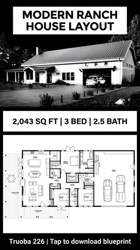 Modern ranch house layout blueprint 202607291530 x4.png