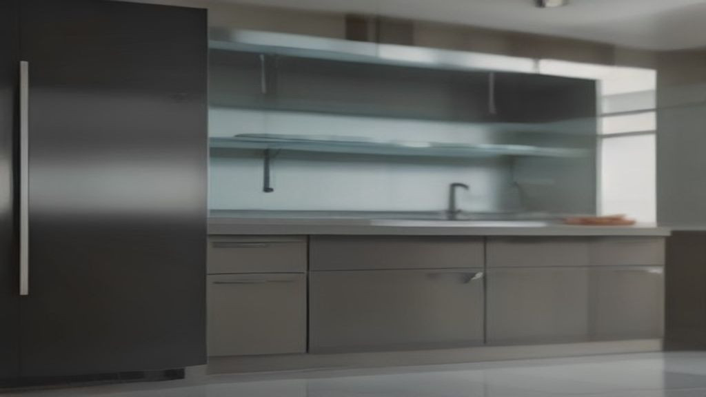 Clean condenser grille and open undercounter fridge interior during routine kitchen maintenance