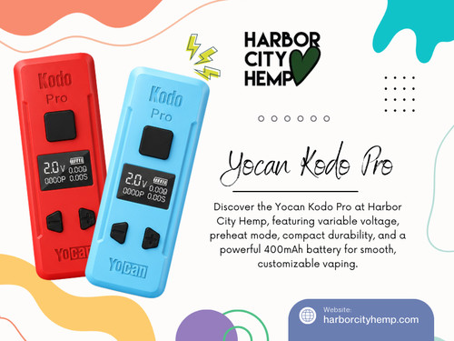The Yocan kodo pro has become famous for its small design, voltage control and easy to use controls. Like any electronic device it works best with routine maintenance, which just becomes part of the routine. A few simple steps can help keep the device working smoothly while reducing wear that is not needed.

For more info visit here: https://harborcityhemp.com/product/yocan-kodo-pro

Contact: Harbor City Hemp
Address: 186 Specialty Pt, Sanford, FL 32771
Phone: 619-639-4386

Read Our Blogs:
https://harborcityhempcbd.wordpress.com/
https://harborcityhemp.blogspot.com
https://harborcityhemp.wixsite.com/harborcityhemp

More Links:
https://mez.ink/harborcityhemp
https://www.viki.com/users/harborcityhemp/overview
https://oodare.com/harborcityhemp