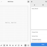 ascii draw text tool settings