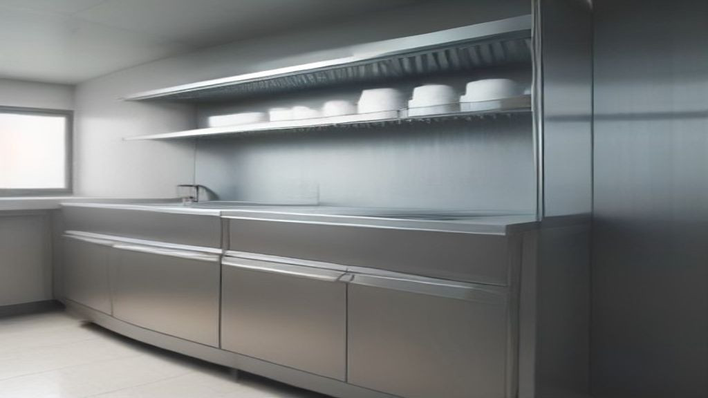 Clean commercial refrigerator interior with organized hotel pans on adjustable shelves